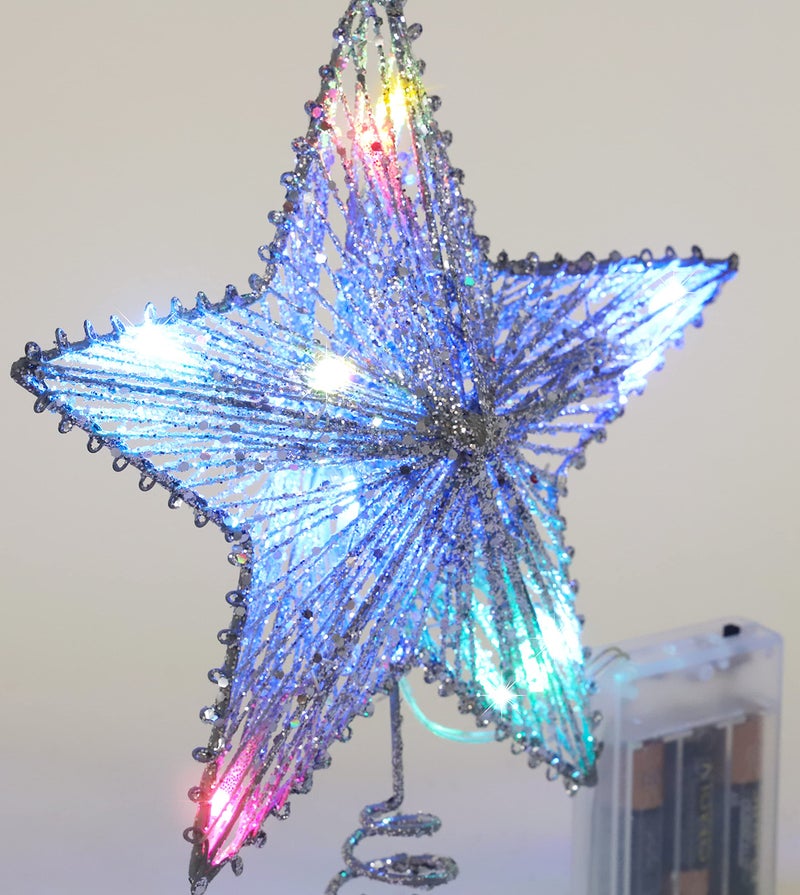 Christmas ConceptsÂ® 250mm (10") Springy Star with LED Lights - Christmas Tree Top Star/Christmas Decoration (Silver) - Image 5